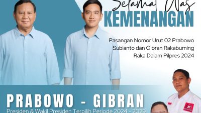 Tim 7 Posraya Jokowi, Ucapkan Selamat Atas Kemengan Prabowo-Gibran di Pemilu 2024